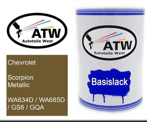 Chevrolet, Scorpion Metallic, WA634D / WA685D / GS6 / GQA: 500ml Lackdose, von ATW Autoteile West.